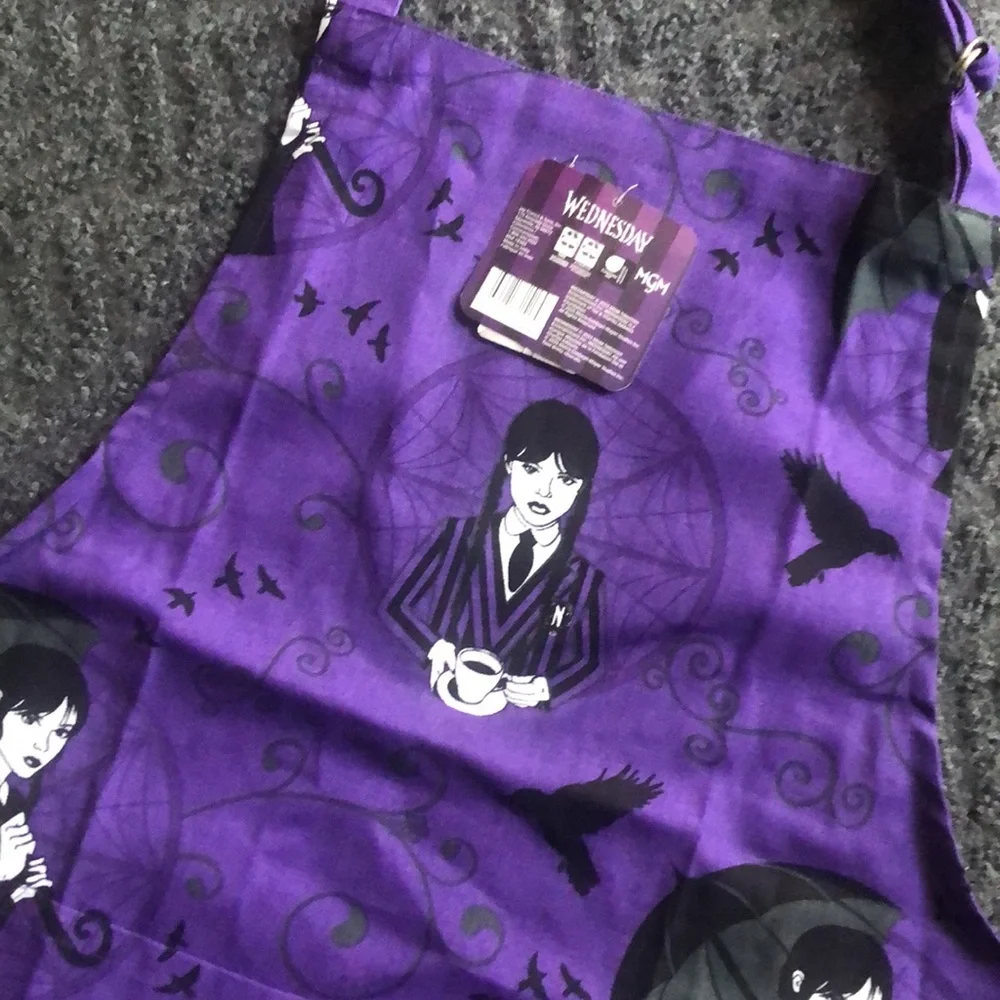 Purple Apron with Character WEDNESDAY Design